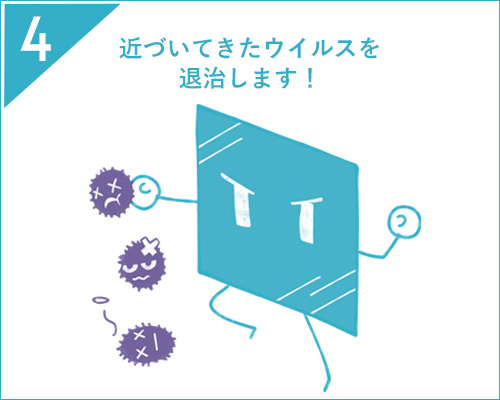 近づいてきたウイルスを退治します！